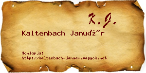 Kaltenbach Január névjegykártya